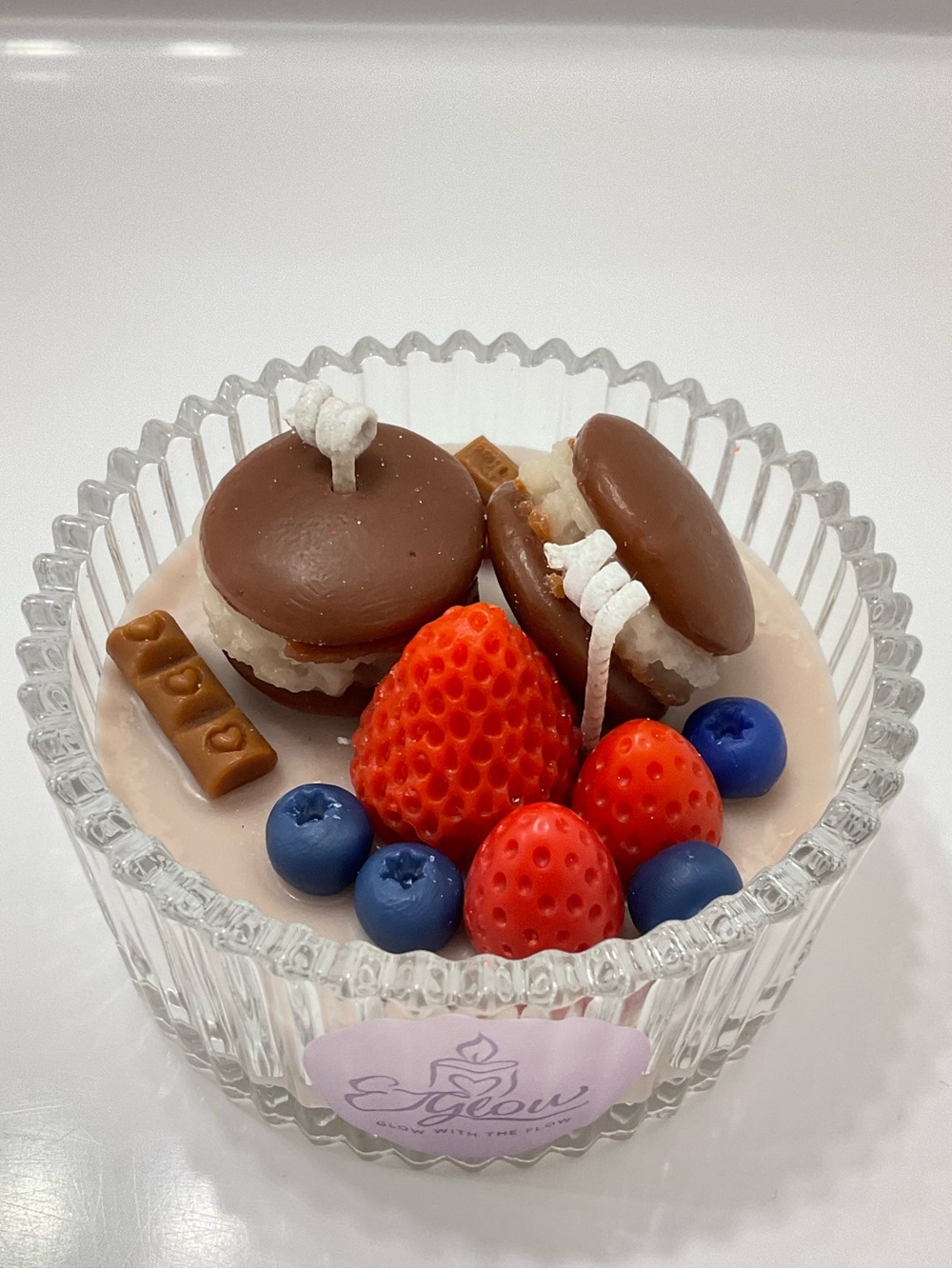 🕯️🍓Strawberry Açaí Dessert Style Candle